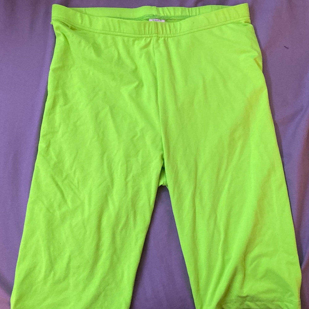 “Urban Heritage” Lime Green Neon Biker Shorts